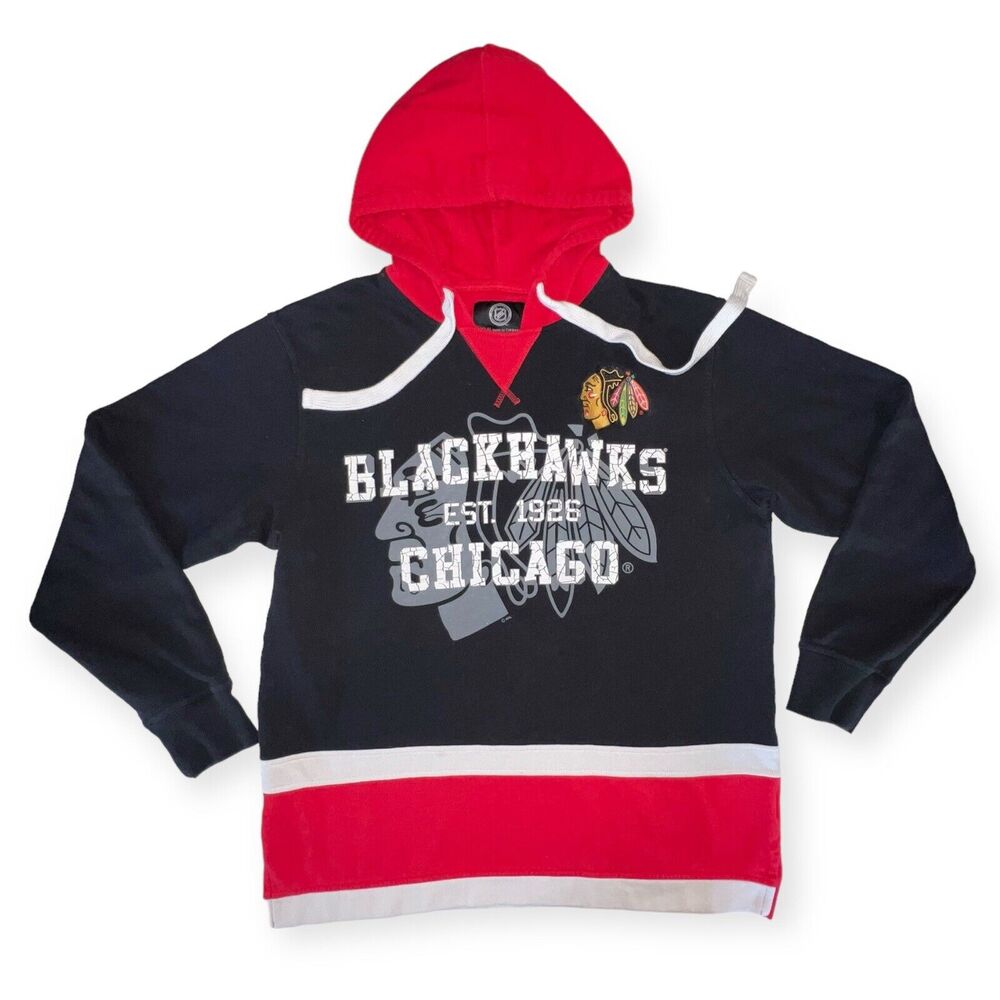 NHL Chicago Blackhawks Hoodie  Red Black GIII by Carl Banks Medium